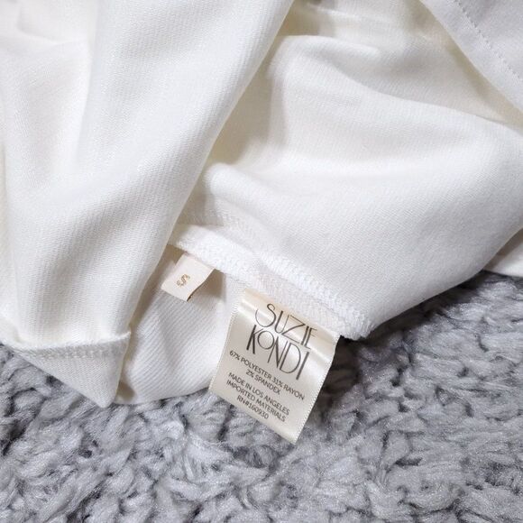 Suzie Kondi 3 Button Ivory Ponte Blazer Jacket Size Small Off White Cream - Picture 4 of 8